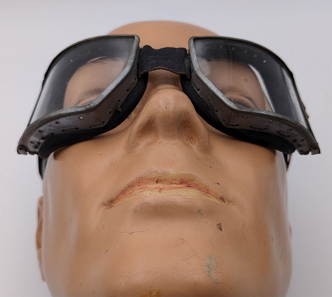 Extremely Rare & Iconic WWI German Pilot Goggles in the Curved