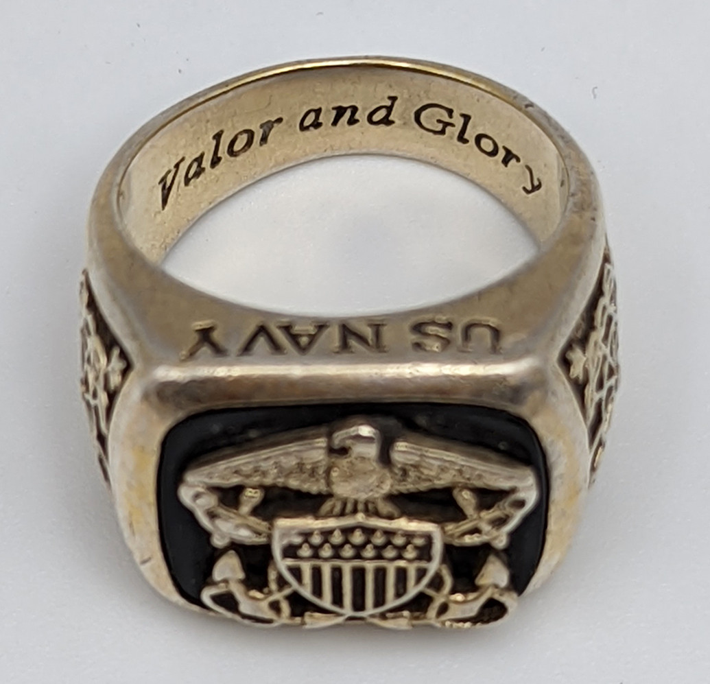 Salty Vintage 1990s-2000s US Navy Officer Ring in 925 Silver by Salty Vintage 1990s-2000s US Navy Officer Ring in 925 Silver by