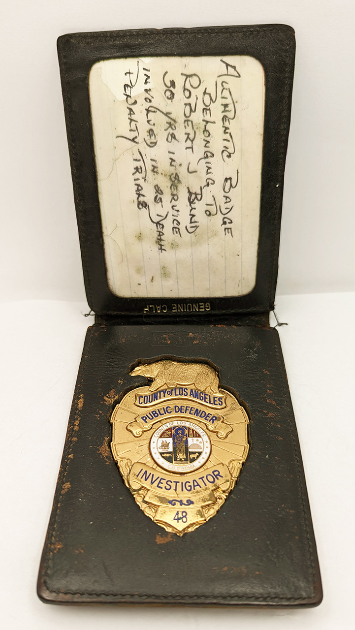 Rare 1970s Los Angeles County CA Public Defender Investigator