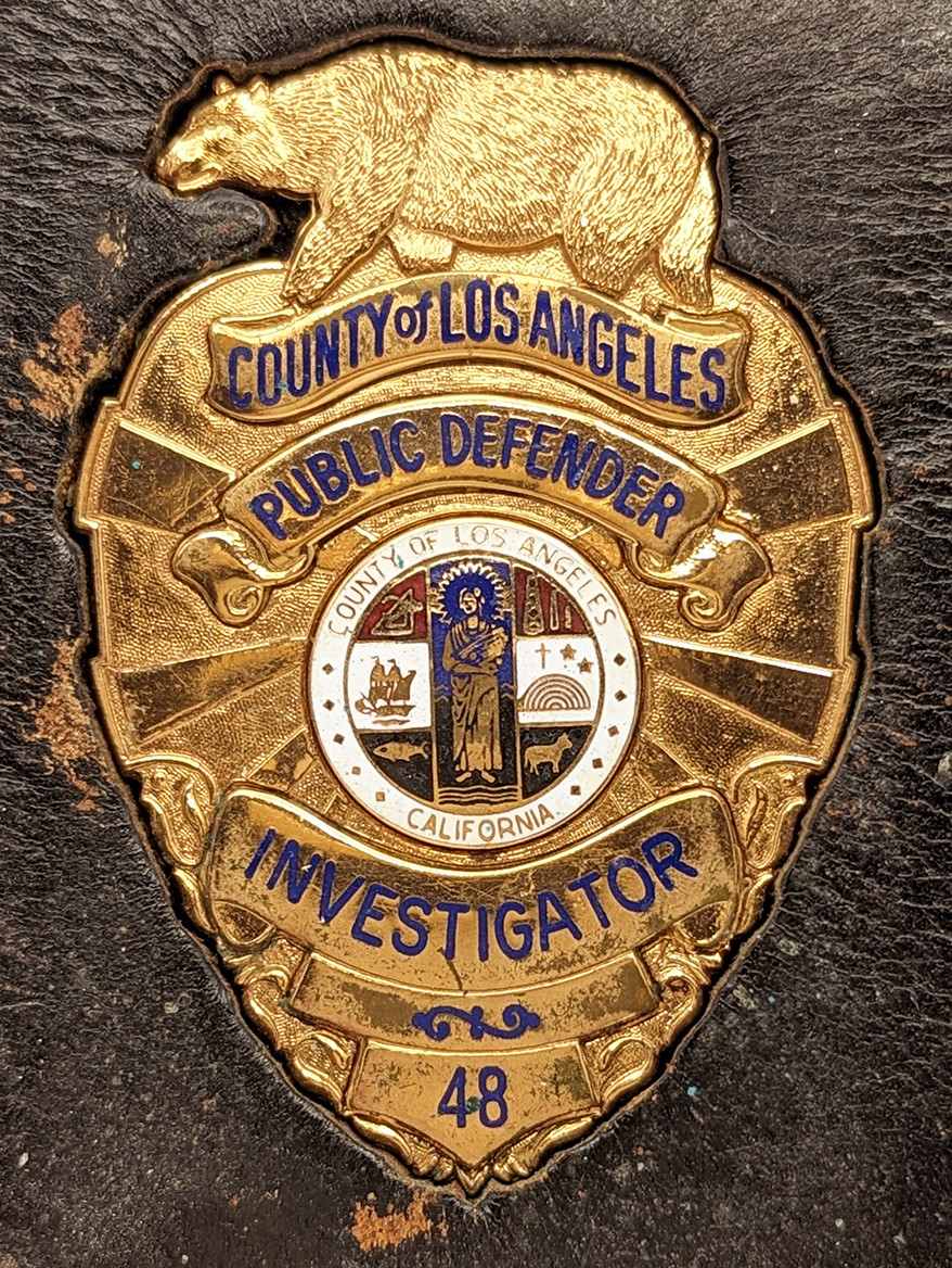 Rare 1970s Los Angeles County CA Public Defender Investigator