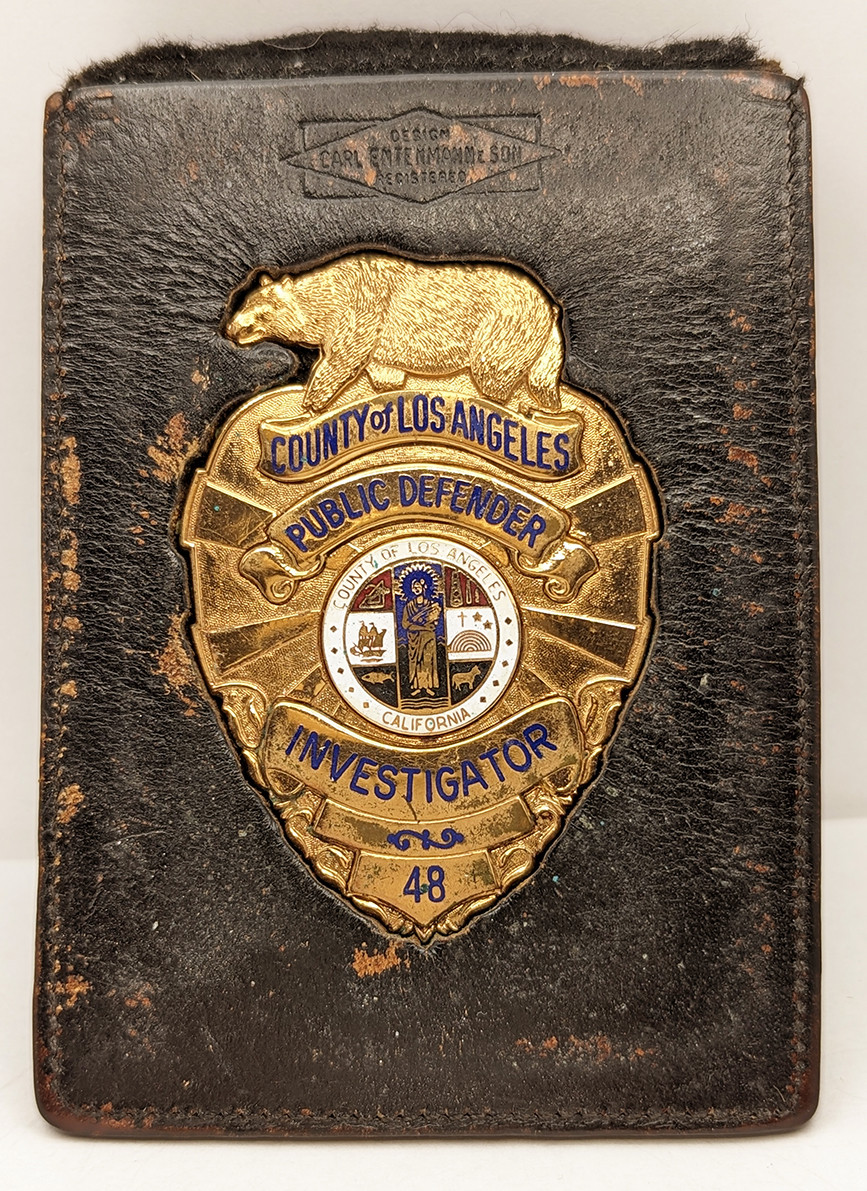 Rare 1970s Los Angeles County CA Public Defender Investigator