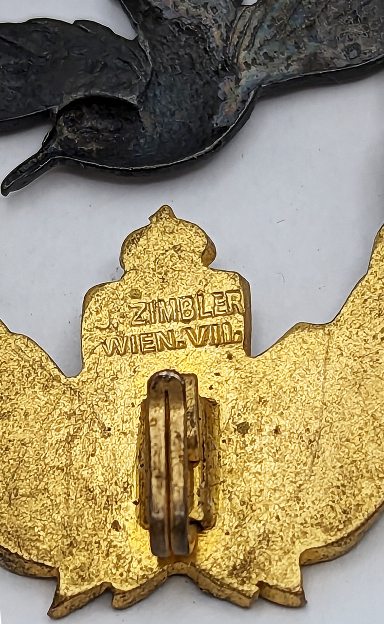 Ext Rare WWI Austrian Navy M1918 Pilot Badge by Zimbler