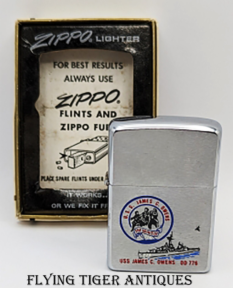 Nice 1967 Zippo Lighter Factory Engraved for the USS James C Owens