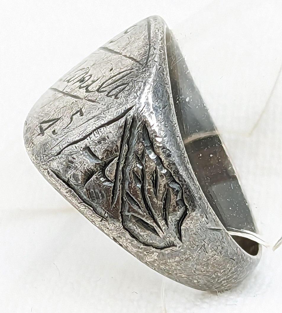 1945 Silver Manila PI Souvenir Ring Originally Owned by US Army MP
