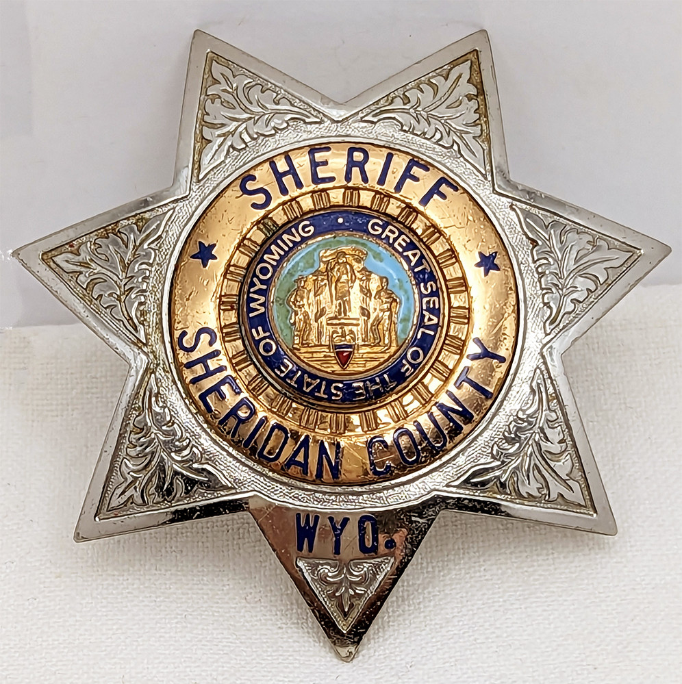 Great ca 1970 Full Sheriff Badge of Sheridan Co Wyoming by