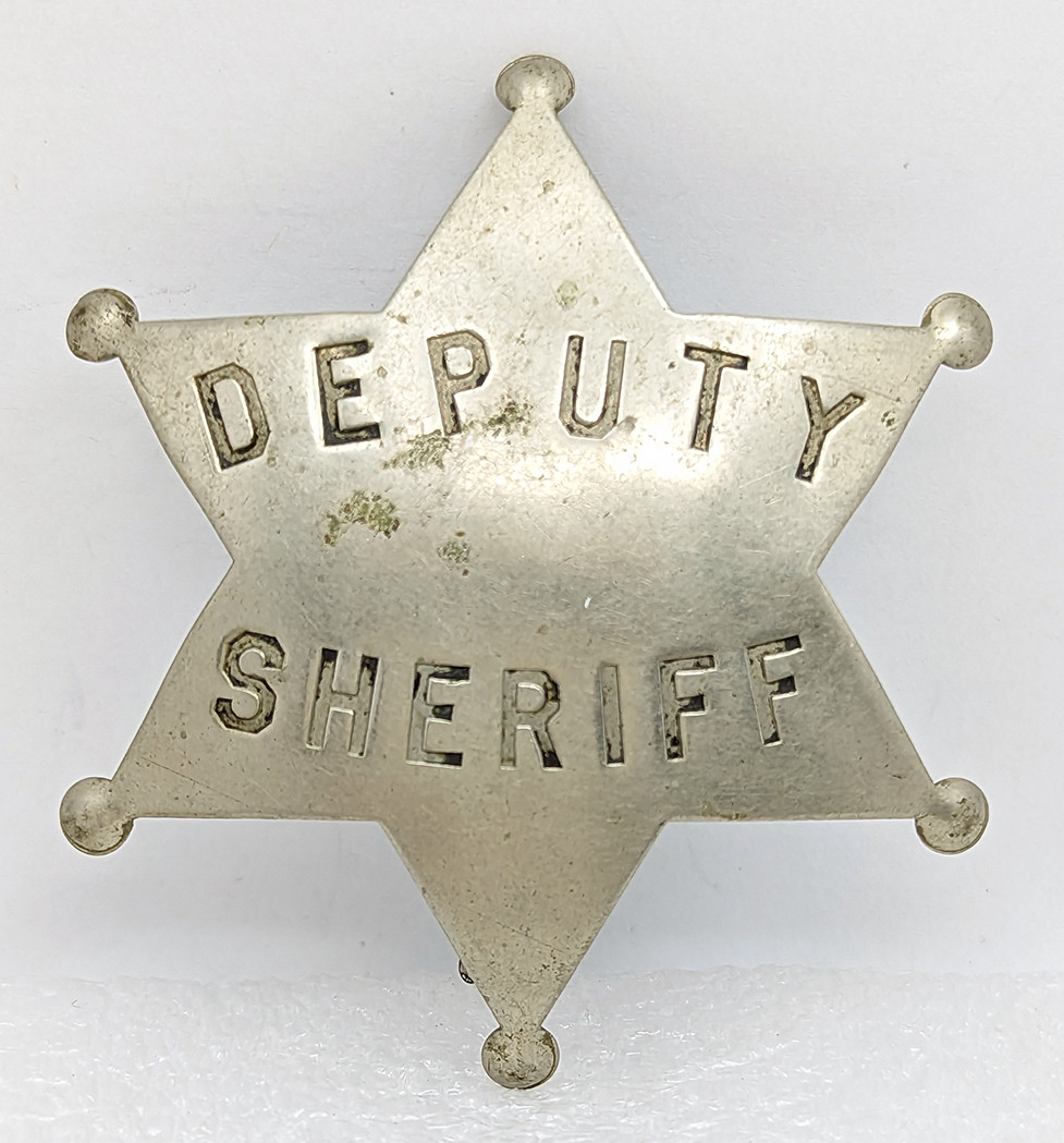Great 1870s-1880s Old West Deputy Sheriff 6-pt Star Badge in Hand