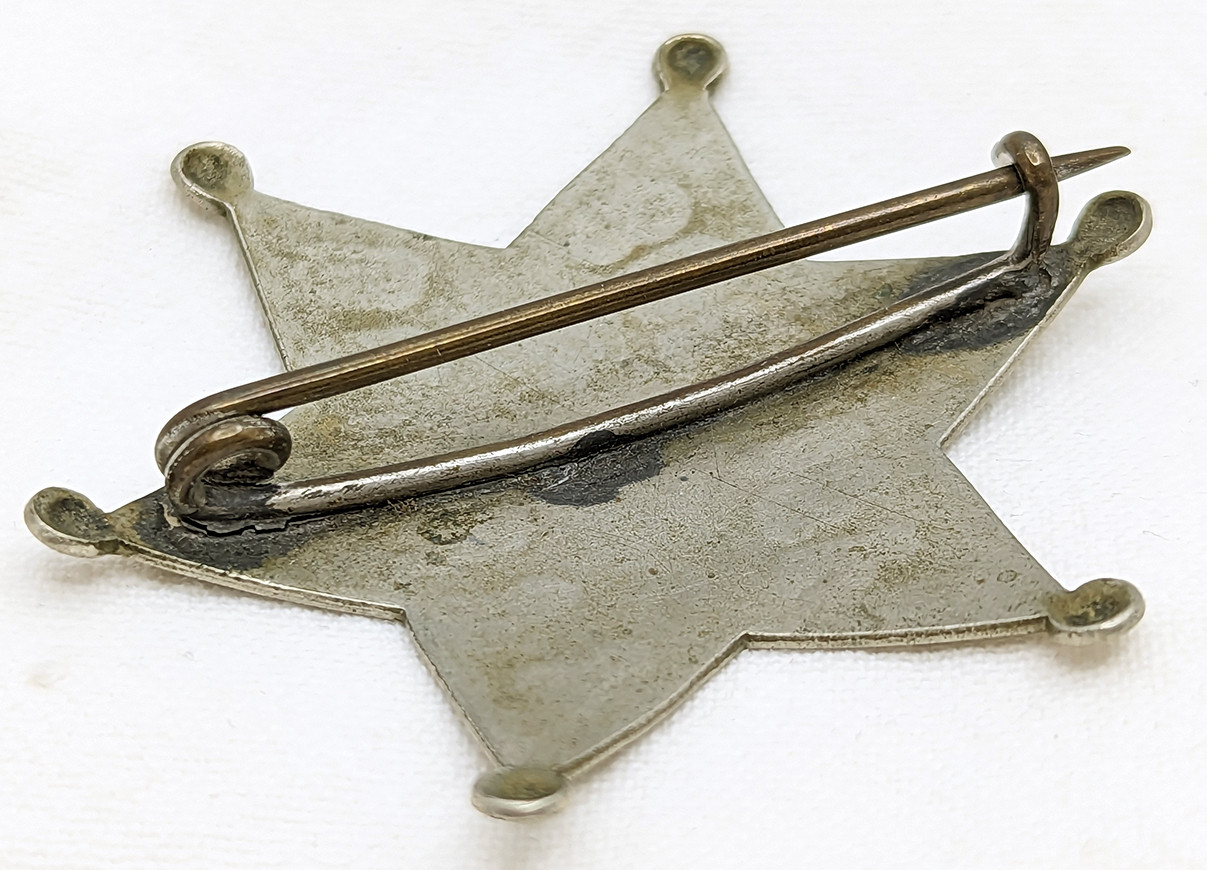 Great 1870s-1880s Old West Deputy Sheriff 6-pt Star Badge in Hand