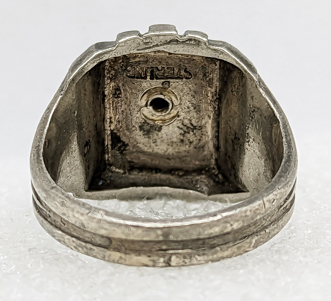 1940s-50s BSA Eagle Scout Ring Type 2B in Enameled Sterling Silver