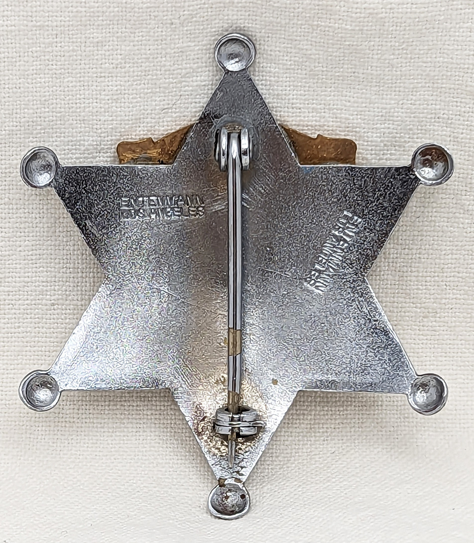 Rare Early 1950s Claremont CA Police Sergeant Badge by Entenmann