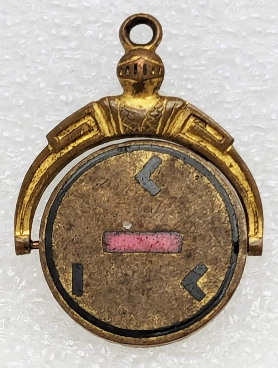 Rare 1920s KKK Ku Klux Klan Enameled Gilt Brass Spinner Thaumatrope