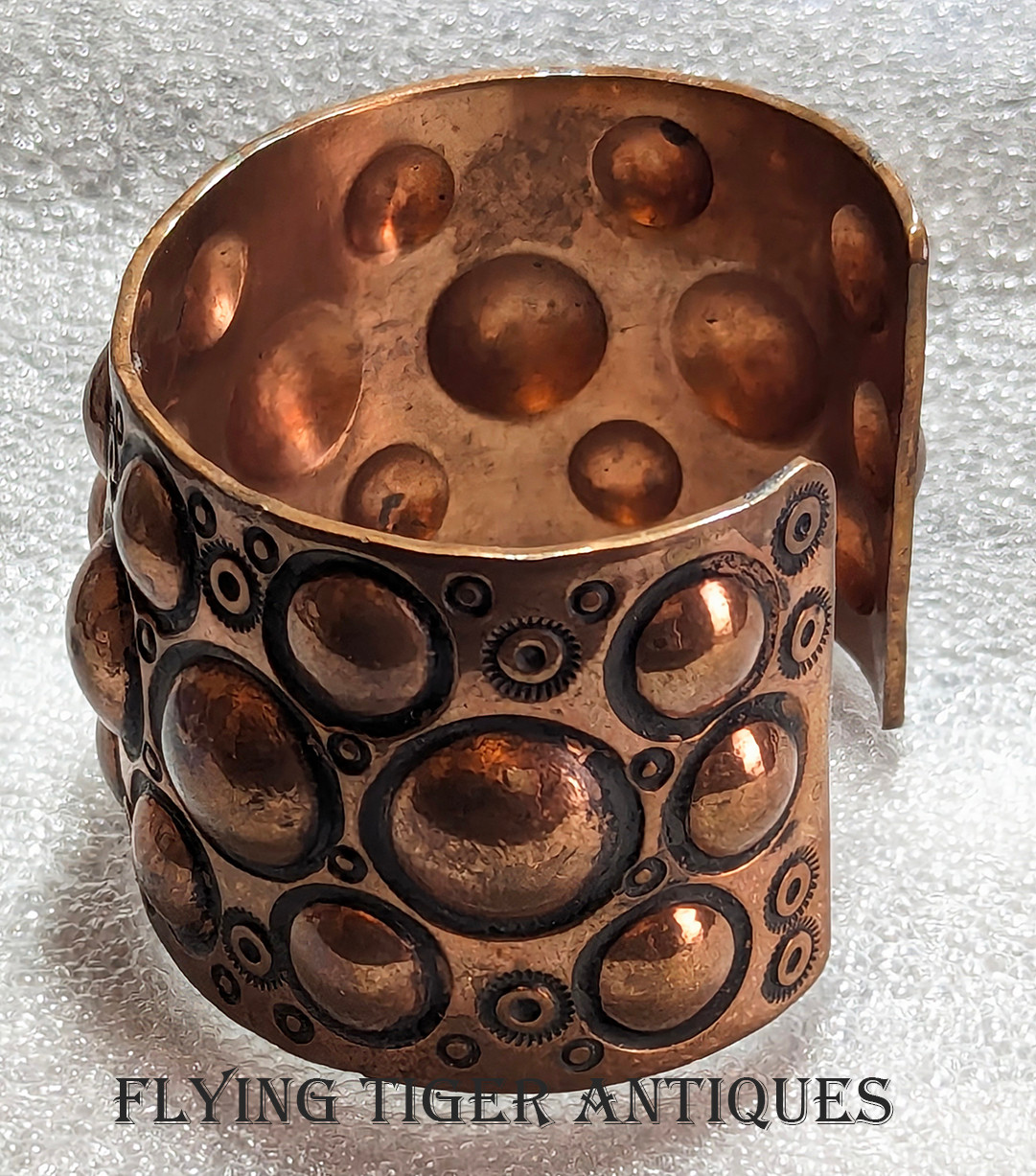 Wonderful Vintage Heavy Navajo Copper Cuff Bracelet by Ronnie