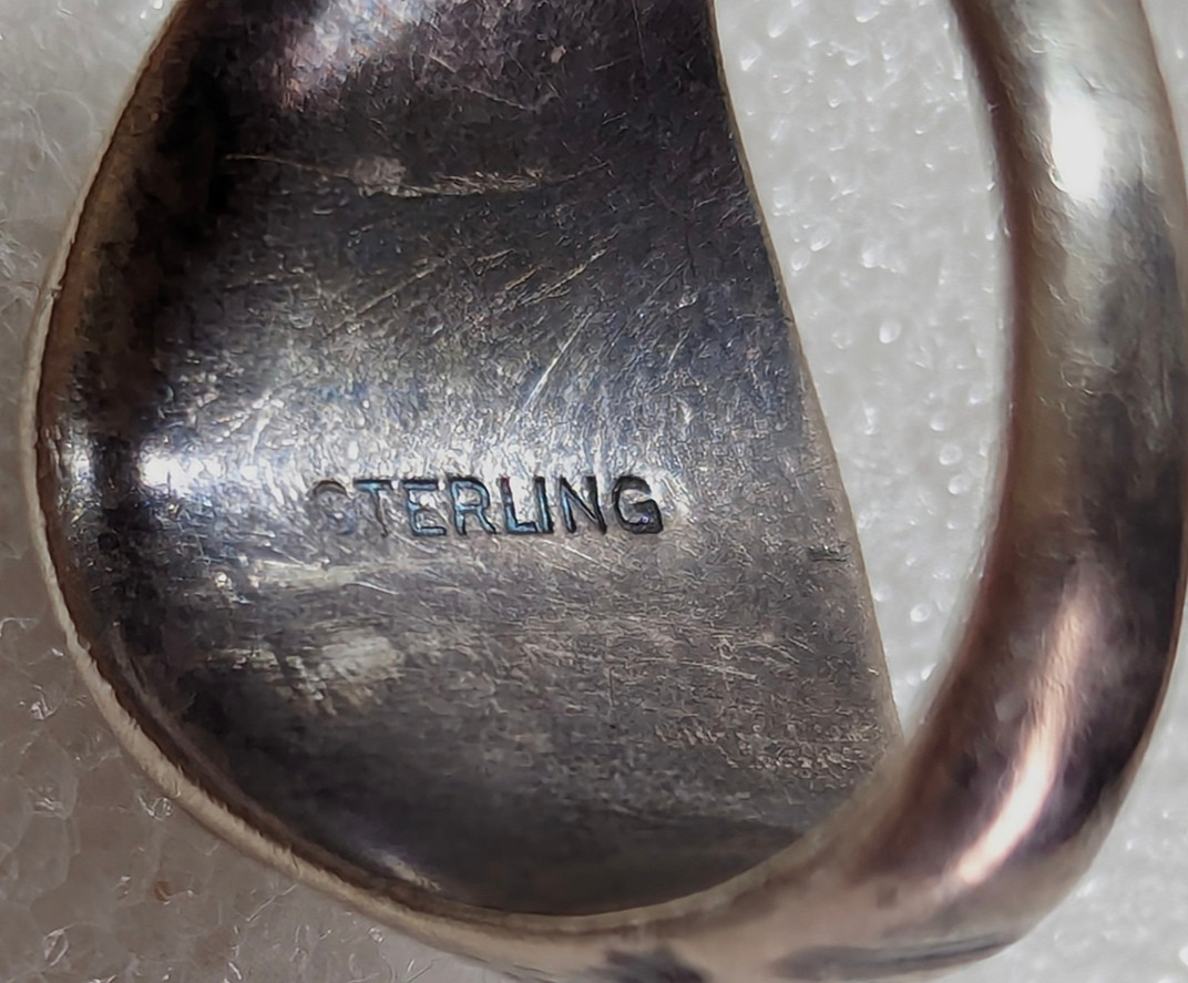 Well Worn WWII US Army Ring in Sterling Silver Size 10.75