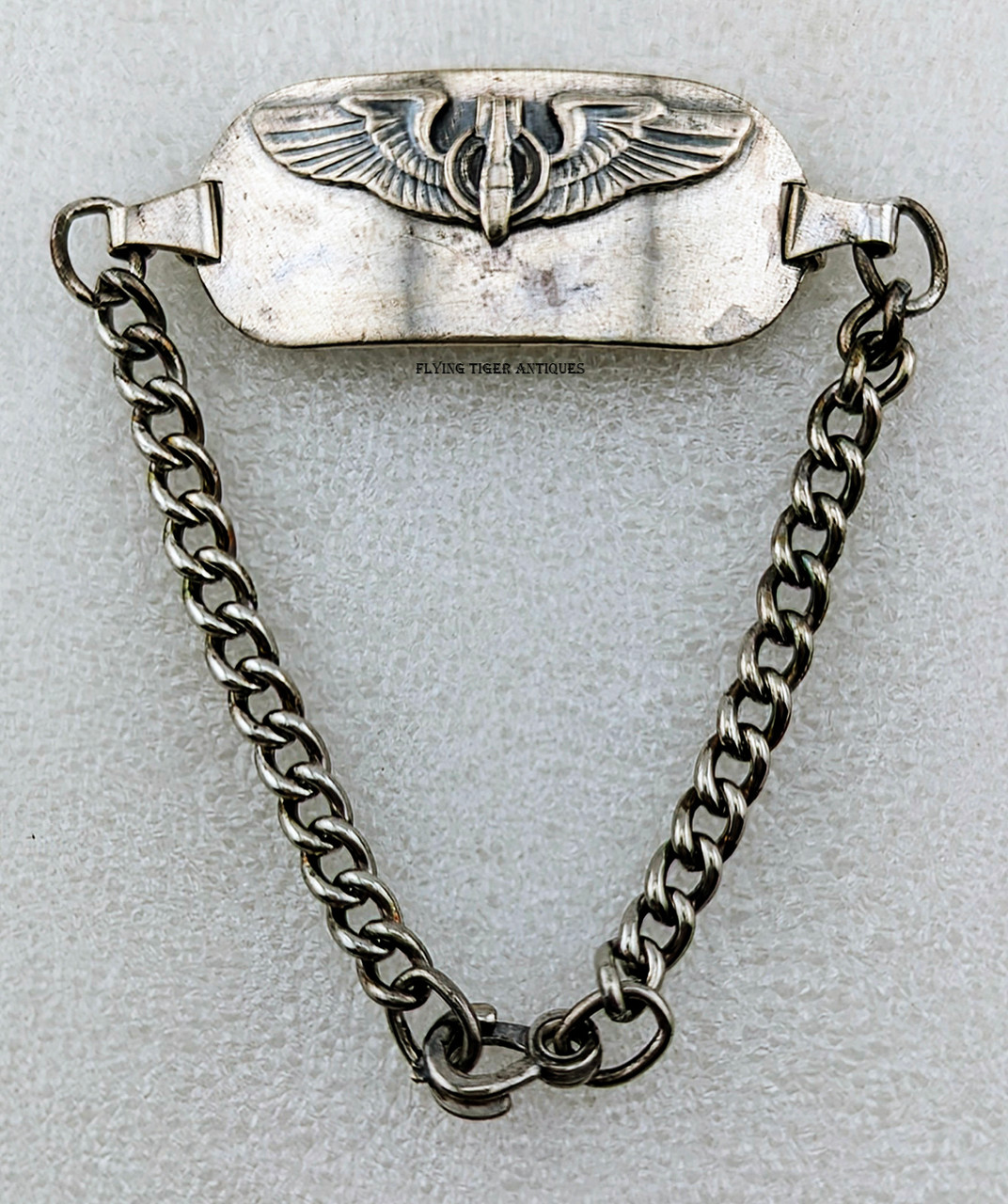 Rare WWII USAAF Bombardier ID Bracelet in Sterling Silver