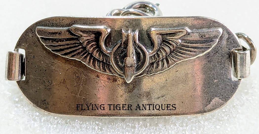 Rare WWII USAAF Bombardier ID Bracelet in Sterling Silver