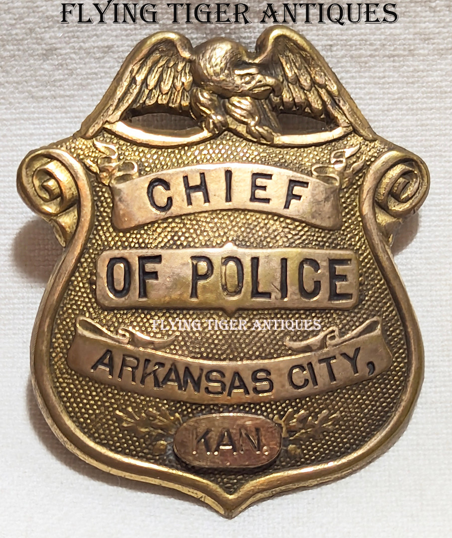 Great Old West Ca 1900s - 10s Arkansas City Kansas Police Chief