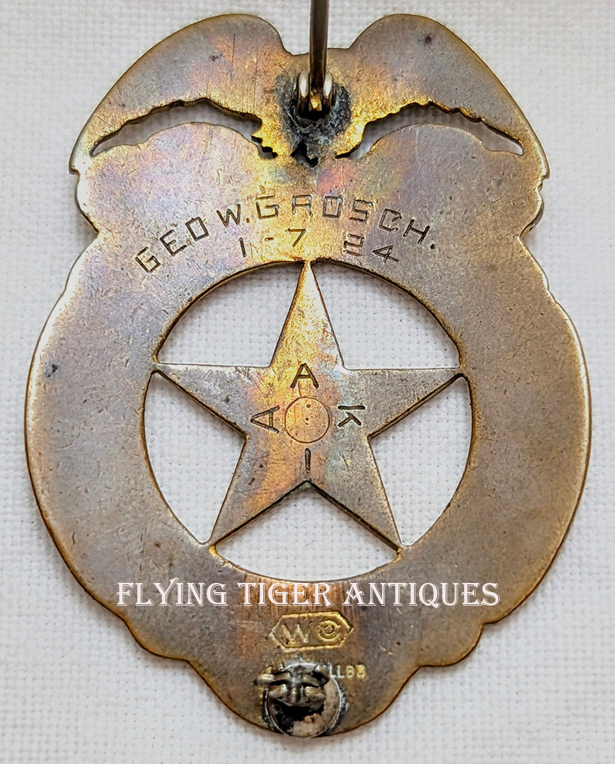 Unique & Historic 1924 Warren Co PA Badge of Sheriff George W