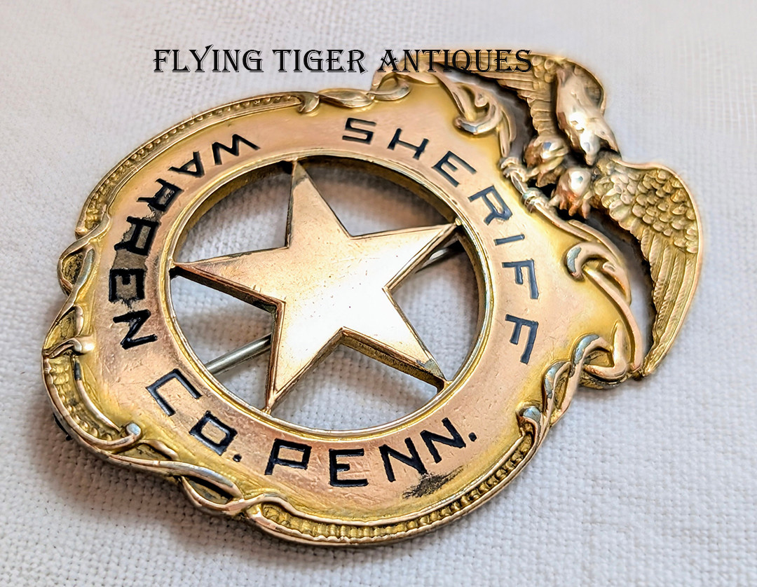 Unique & Historic 1924 Warren Co PA Badge of Sheriff George W
