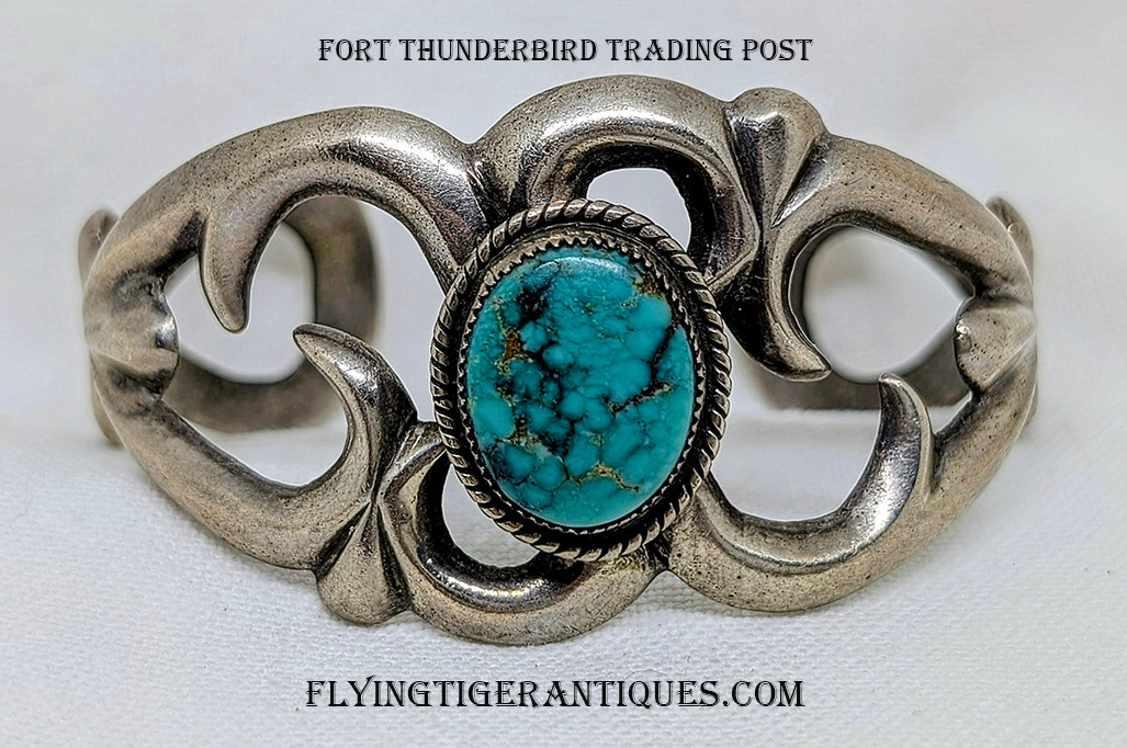 Iconic 1970's Navajo Silver & Carico Lake Turquoise Sand Cast