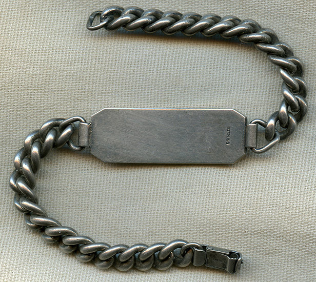 1940's US NAVY ID Sterlingヴィンテージブレスレット Simply Elegant & Beautiful WWII US Navy Sterling ID Bracelet with
