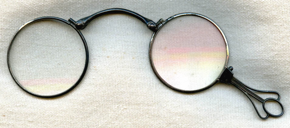 Beautiful Folding Victorian Magnifying / Reading Glasses in