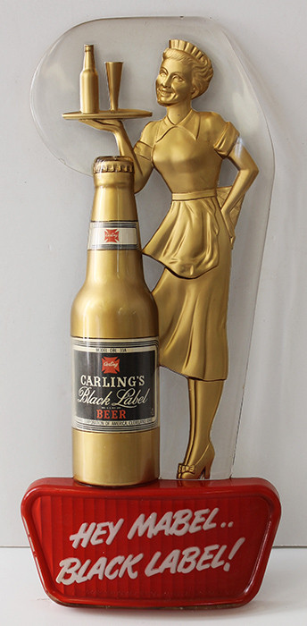 Great 50's Carling's Black Label Advertising Sign w/ Famous Slogan