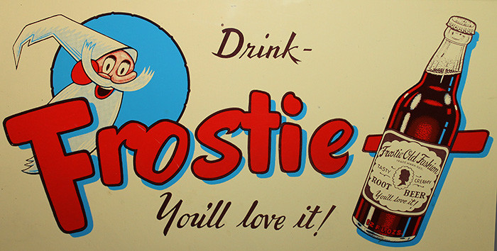 Great Vintage Ca. 1950 Frostie Root Beer Advertising Tin