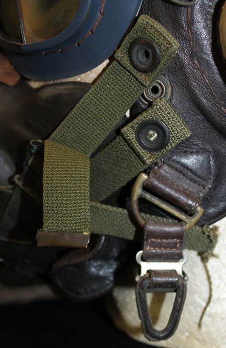 Wonderful Early WWII 8th AF Pilot Flight Helmet made up of USAAF