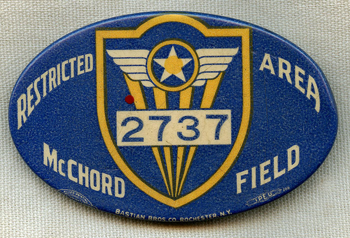 Wonderful WWII USAAF 4th Air Force McChord Field Restricted Area