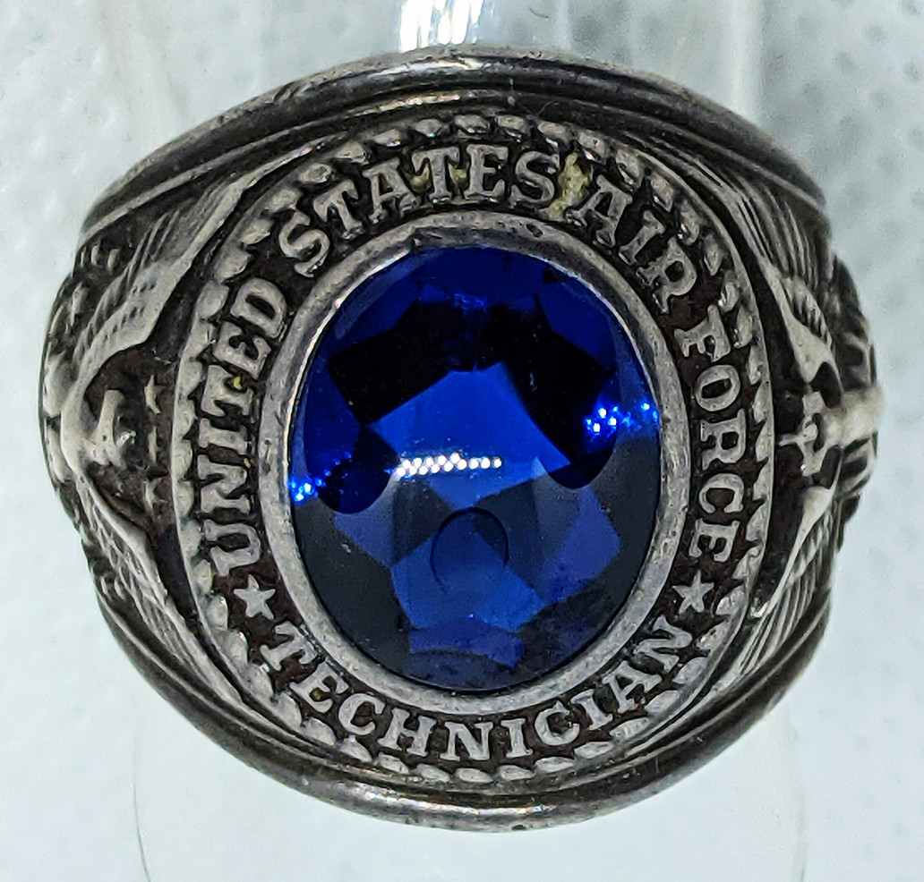 Very Rare Circa 1948-1952 USAF Technician Ring in Sterling with
