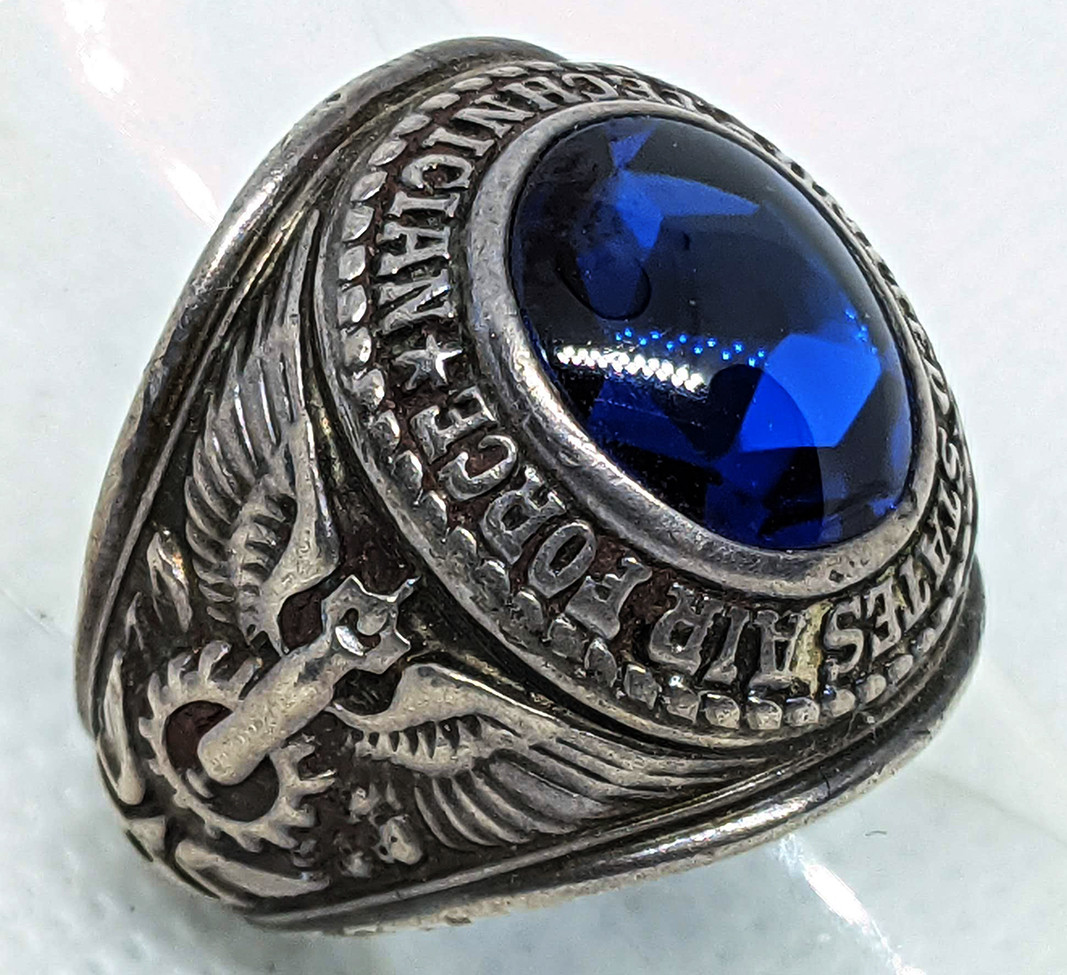 Very Rare Circa 1948-1952 USAF Technician Ring in Sterling with