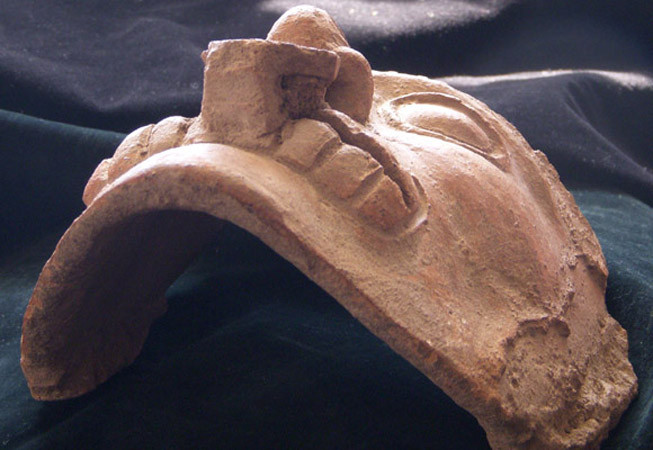 Wonderful Pre-Columbian Aztec or Mayan Terra Cotta Deity Mask