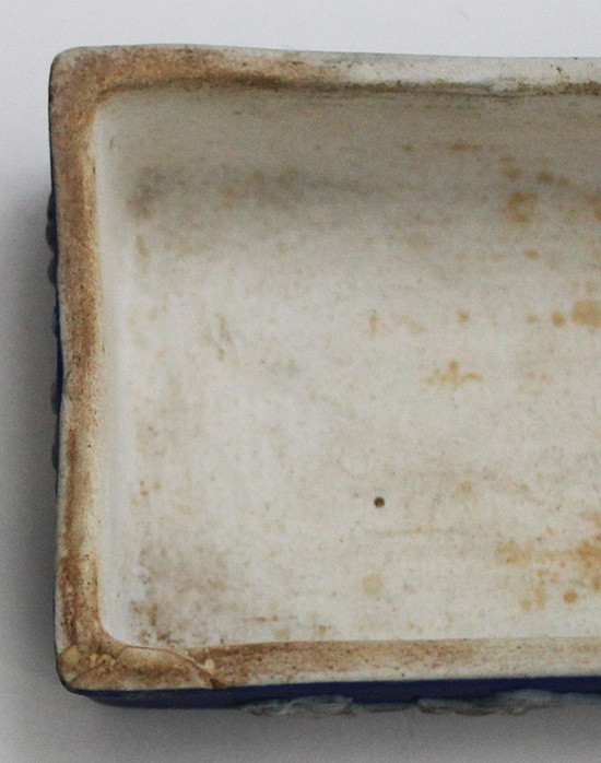 Lovely, Early 1800's Wedgwood Jasperware Matchbox in Deep Blue