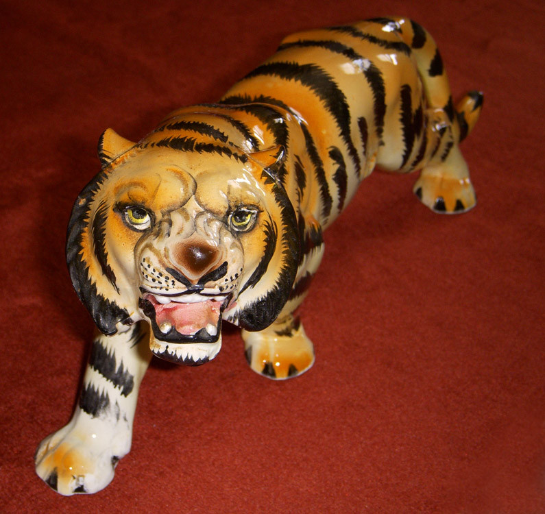 1950s Ceramic Tiger Statue Made in Japan (with Original 88¢ Price