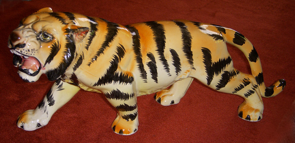 1950s Ceramic Tiger Statue Made in Japan (with Original 88¢ Price