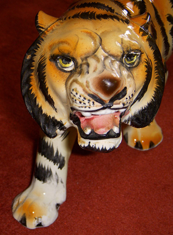 1950s Ceramic Tiger Statue Made in Japan (with Original 88¢ Price