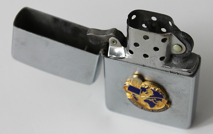 1963 Zippo Lighter with Factory Applied Logo Plaque of the