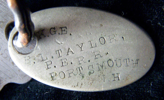 Ca 1900 Portsmouth NH Electric Railway Conductor Hat, Badge, Keys