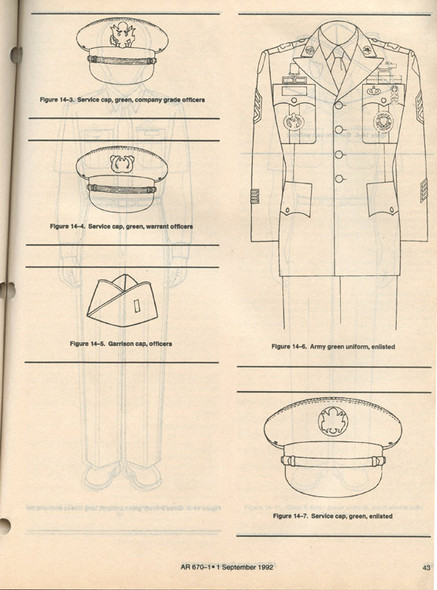 Post Desert Storm US Army Regulations Manual 670-1 Wear and Appearance of Army Uniforms and Insignia