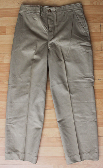 Minty 1951 Dated US Army Khaki Trousers Cotton with Buttonfly 36 x 33