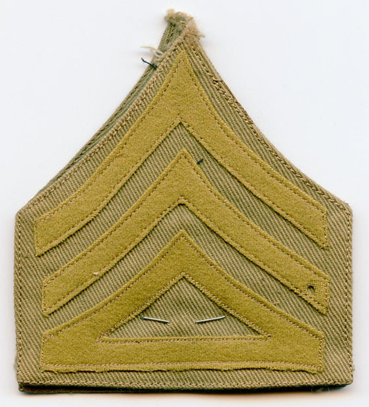 WWI US Army Rank Stripes for Co. Supply Sergeant with Light Olive Felt