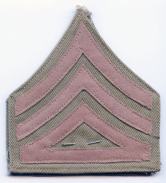 Pair WWI US Army Rank Stripes for Co. Supply Sergeant Brown on Brown