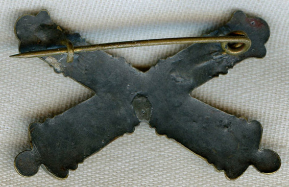 1870's Indian Wars Era US Army Artillery Kepi Badge in Lead Filled Brass