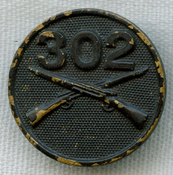 WWI US Army 302nd Infantry Regiment Collar Disc