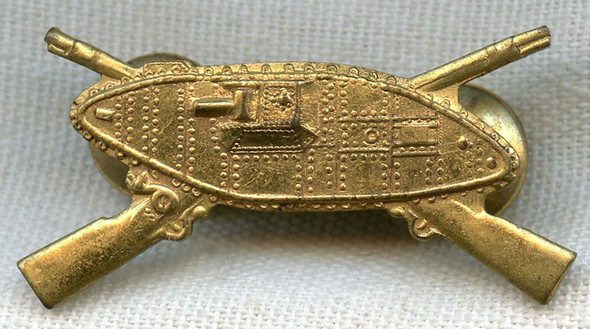 1930s US Army Armored Infantry Officer Collar Insignia by A.E. Co.