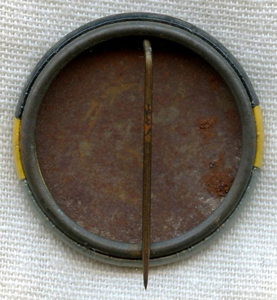 1930's US Military Academy (USMA) West Point Celluloid Pin in Black, Gold and Grey