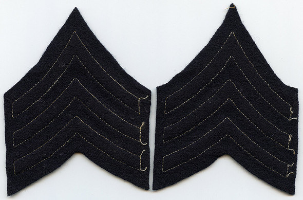 Scarce Pair 1920's - 30's United States Army Sergeant Stripes. Wool Stripes on Wool Felt.
