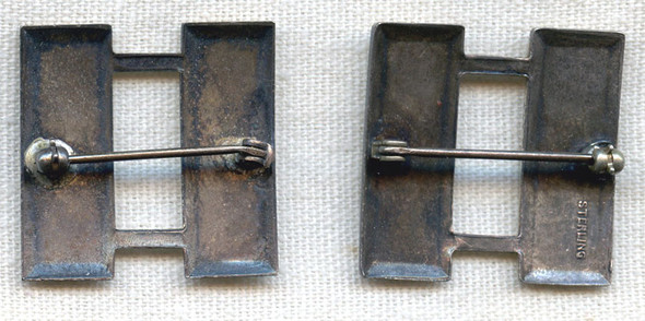 Pair of Sterling WWII US Army Captain's Rank Bars