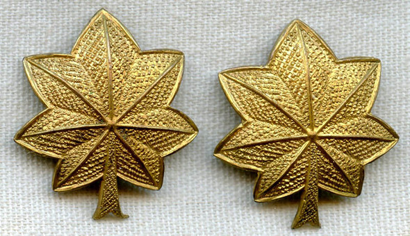 Scarce CBI-Made Pair of US Army Major Rank Insignia Wonderful Condition
