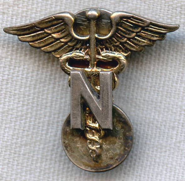 Sterling WWII US Army Nurse Officer Collar Insignia