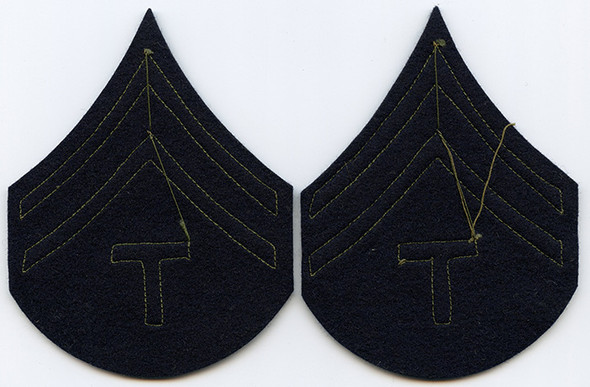 Scarce, Late 1930's, Early WWII US Army Technical Corporal Stripes. Pair.